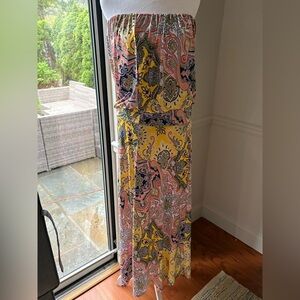 Strapless paisley print summer dress